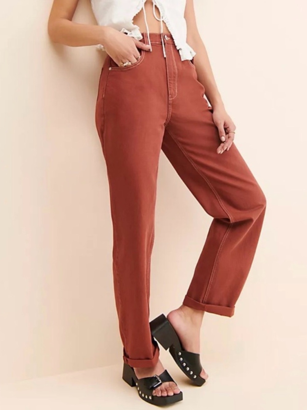 Free People ZGY  high loose jeans -raw hem